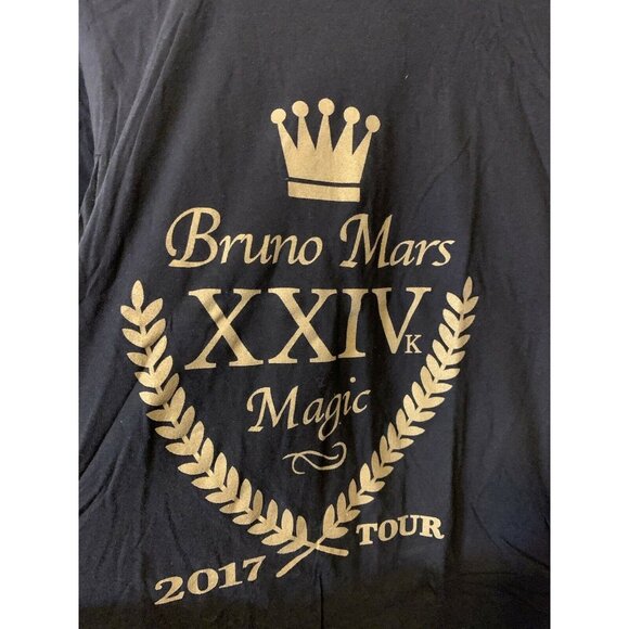 Bruno Mars Unisex Sz Medium‎ Black 24K Magic World Tour 2017 Concert Tee T-Shirt - Picture 3 of 8